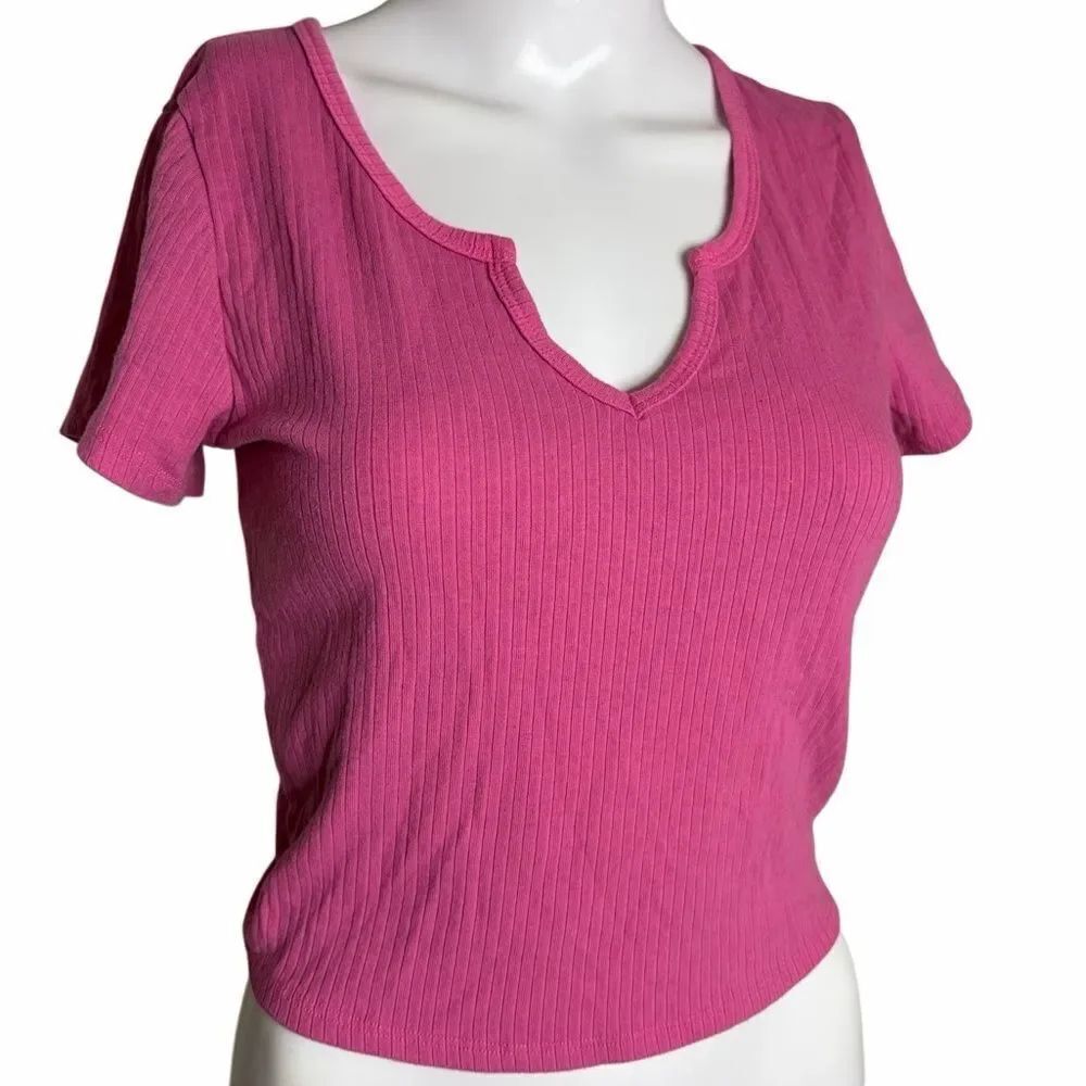 Bozzolo Pink Ribbed Women's Top Size Large